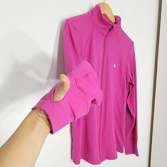 Surin Women Pink High Collar Full-Zip Lightweight Athletic Shirt Jacket Size XL - Picture 6 of 13